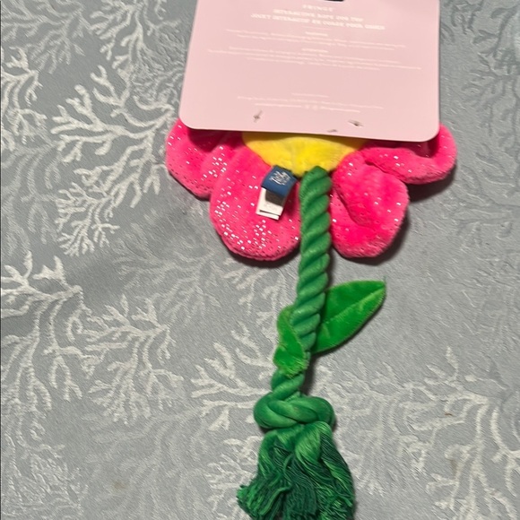 Sparkly Pink Flower Pull & Tug Toy - Picture 4 of 4